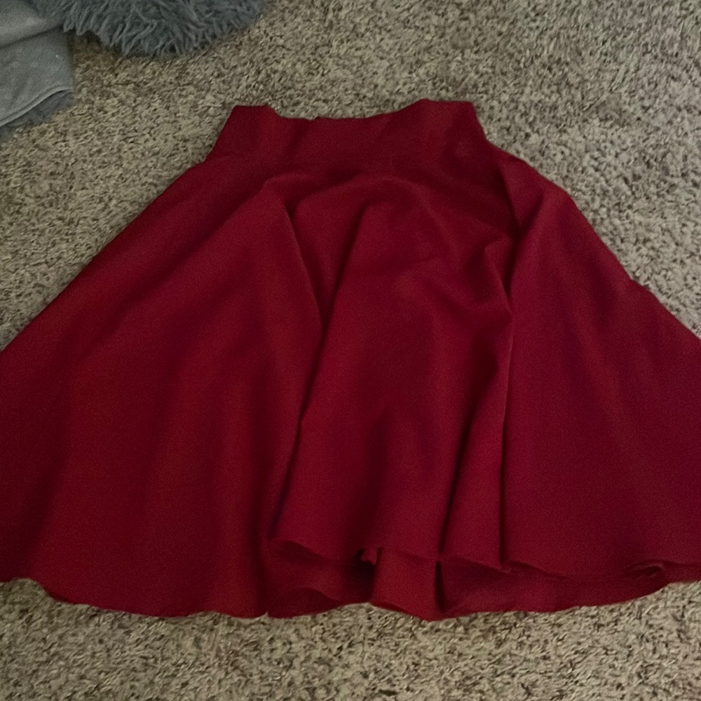 Red full skirt